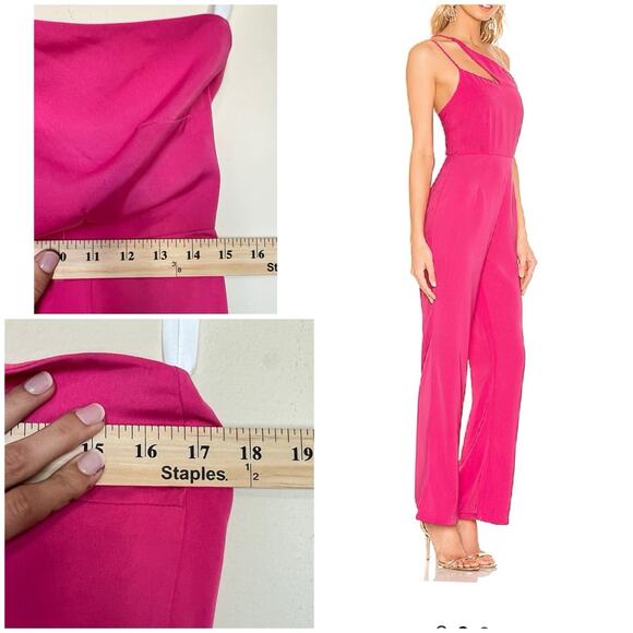 Revolve super down anouk cut out Pink Wide Leg jumpsuit - Picture 9 of 11